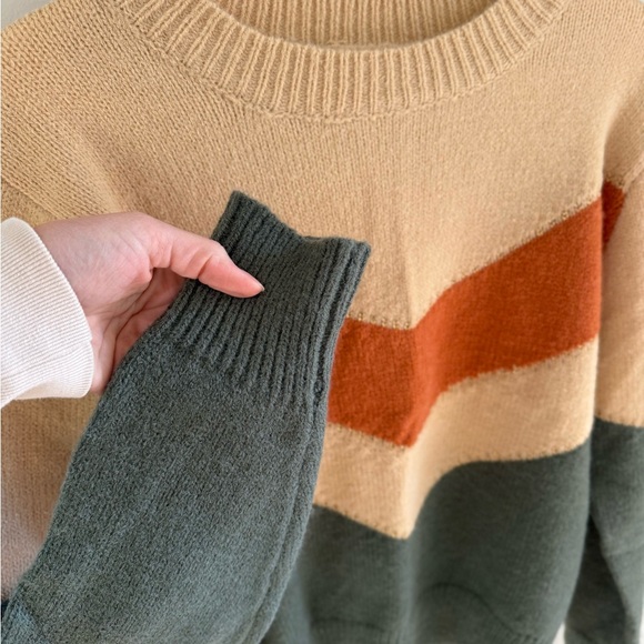Baltic Born Rowen Color Block Sweater - Natural/Green/Rust - Size Small - NWT - Picture 7 of 12